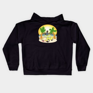 Relaxing on the beach Kids Hoodie